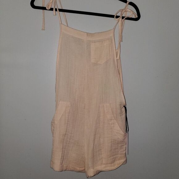 Pants - STILLWATER Some Beachy Shorteral Slubbed Cotton Peach Short Overalls NWT XS